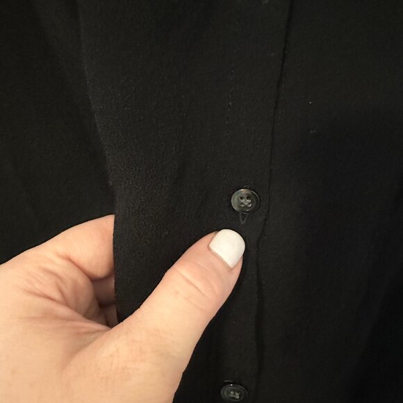 Madewell Central Drapey Button Down Short Sleeve Shirt in Black Size Small - Picture 5 of 5